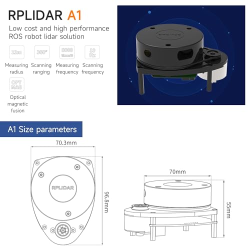 Image of Yahboom Silan Lidar Sensor ROS Robot TOF Range Navigation 3D Scanner Laser Measurement Tool RPLIDAR A1
