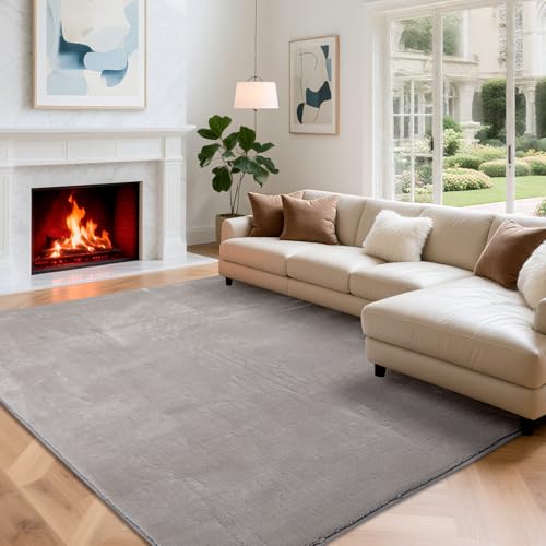 カーペット ラグマット 135×185CM 滑り止め付 厚み 洗えるラグ 抗菌 防臭ふわっとした手触り 防音絨毯 長方形 約1.5畳 Bestome ライトグレー