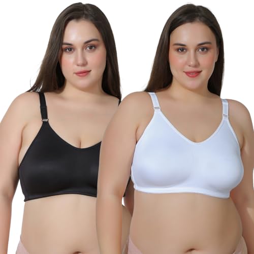 Image of MAROON Cotton Satin Blend Seamless Non Padded Non-Wired Full Coverage Women Minimizer Bra