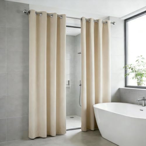 Rideau thermique isolant anti froid 165x240 beige chic pour salon - 2