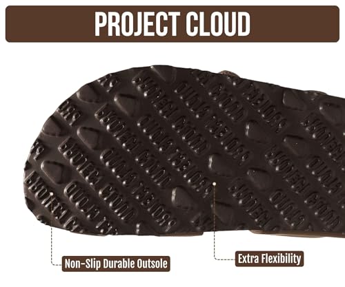 Image of Project Cloud 100% Genuine Leather Womens Sandals -Lightweight Womens Slides Memory Foam Insole & Cork Footbed Sandals Women - Non-Slip Beach Essentials Summer Sandals for Women 2026 (Lian)
