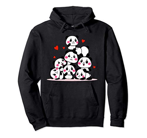 Kawaii Lindo Bebé Panda con Sandía Regalo de San Valentín Sudadera con Capucha