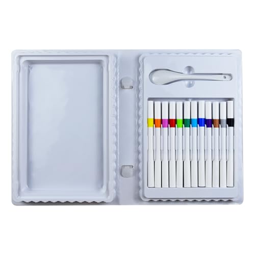 絵画用ペン - 水中で浮かぶアート描画ペン イレーサブルマーカー スプーン付き - 12色 文房具 手芸 学校 家庭 幼稚園 初心者向け
