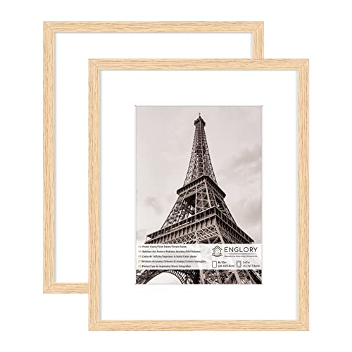 Englory 8X10 Picture Frame Set Of 2, Display 5X7 With Mat Or 8X10 Without Mat, Photo Frames For Wall Mounting Or Table Top Display, Wood #TOP7