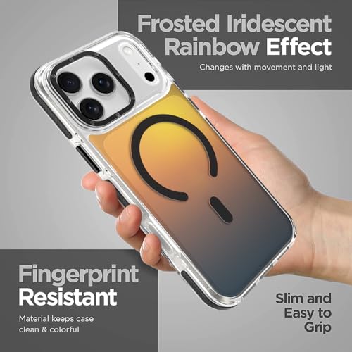 Image of Magnetic Case for iPhone 17 Pro Max [Compatible with Magsafe] [Cute Fashion Fluorescent Design] [1 Screen Protector] Slim Translucent Matte Case for iPhone 17 Pro Max 6.9 inch 2025, Black