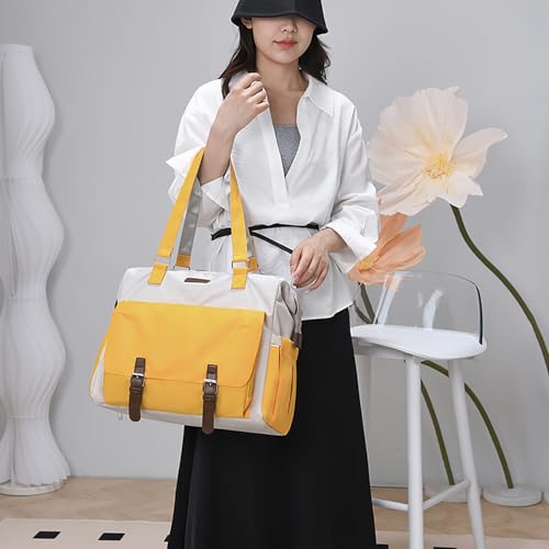 Fexkean Sac à Langer,Grand Sacs Bébé à langer pour Imperméable,Portable Sac à bandoulière,Sacs à dos de voyage pour bébé avec Matelas à Langer(T3039-Jaune) – vue 6