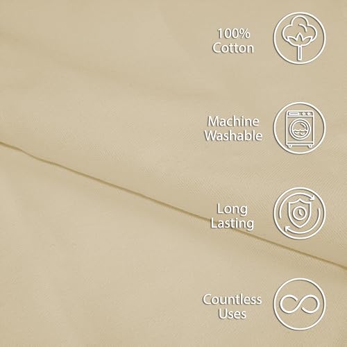 Image of R home Solid Cotton Table Napkins, Soft Cloth Napkins for Dining Table, Reusable & Washable, Ideal for Formal Dining, Cocktail Nights, Weddings, Home Bar & Table Decor (12, Beige)