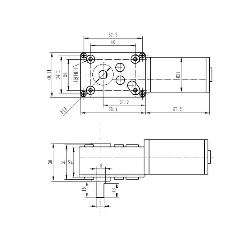 Moteur de boîte de vitesses DC 12V 5 tr/min autobloquant réversible à arbre unique - 2