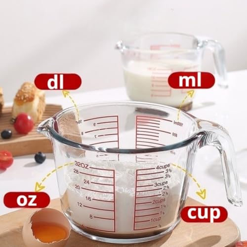 Set de 3 vasos medidores de vidrio borosilicato miniatura 3