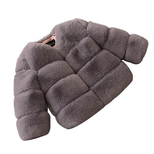 EnJoCho Children's Children's Clothing Splicing Thickened Small And Large Children's Coat Girls' Coat (Grey, 9-10 Years)