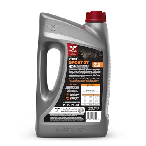 TRIAX Power Sport 2T Full Synthetic, All Season, 2 Cycle Oil - For High-Performance Powersport Engines - ATV, UTV, Snowmobile, Wave Runner, Jet Ski, Dirt Bike (1 Gallon)