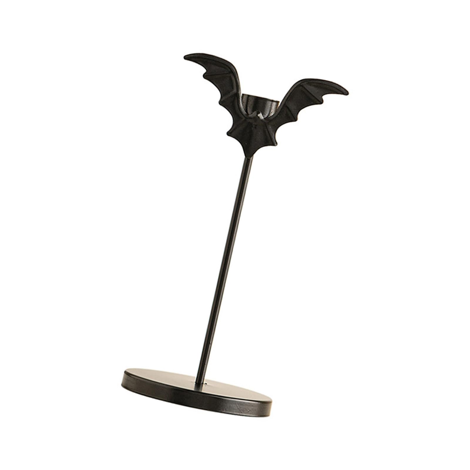 Iron Bat Candelabra Halloween Decoration Taper Holder Easy Setup Festive Home Haunting Accent Halloween Bat Candelabra Party Table Centerpieces Holder