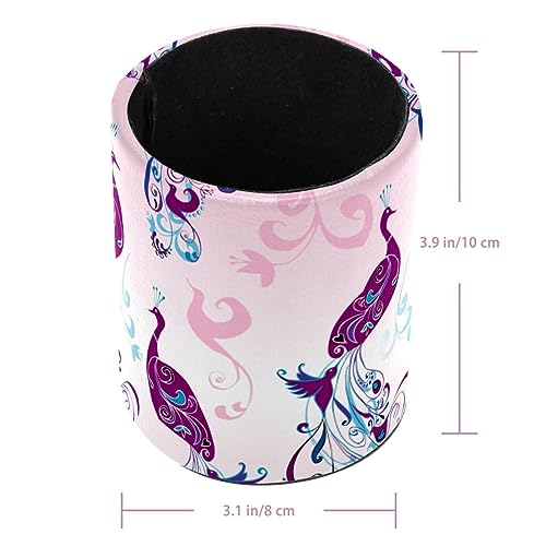 Porte-crayons paon en cuir synthétique chic pour bureau