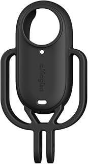 Levigo Silicone Sport Camera Shock Absorbing Bracket Compatible with Insta360 Go 3, Action Camera Silicone Protective Cover Vertical Shooting Mount Frame, Black