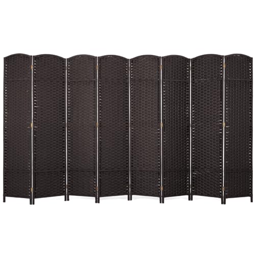 Room Divider 8 Panel 5.6 FT Tall Privacy Screen Waterproof Wood F...