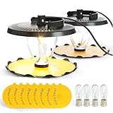 Flea Trap for Inside Your Home Indoor Electric Flea Light Catcher and Kiler for House 2 Pack with 8 Sticky Pads Refills and 4 Replacement Lightbulb