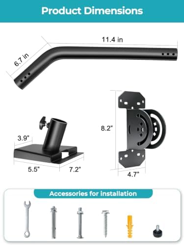 Haturi Starlink Pole Mount for Standard 4 4X Gen 3, Adjustable 18 Inch - 3