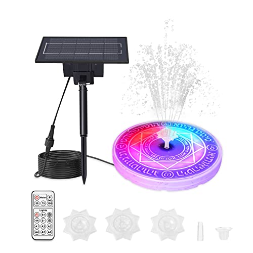 Fuente Solar Bomba,Lacyie RGB Bomba de Agua Solar 2.5 W Bomba de Agua Solar FuenteBomba de Agua Solar Fuente Solar Jardin Baño de Aves, Estanque, Patio y Decoración del Jardín Cover