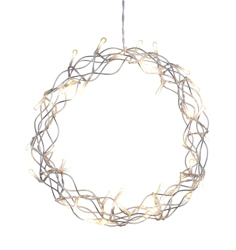 Weihnachtskranz LED Kranz Timer Batterie Lichterkranz warmweiß...
