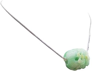 Certified Yellow Green Burma 100% Natural A Jade Pendant Dragon Bead Necklace 路路通 698263