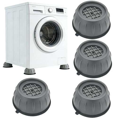 4Pcs Anti Vibration Pads for Washing Machine, Washer Vibration Dampening Pads Reduce Noise & Walking, Shock Absorber Stabilizer Feet with Suction Cup for Dryer and Appliance