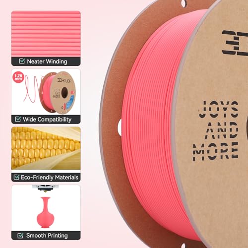 Image of 3DHoJor Matte PLA Filament 1.75mm, Upgrade 1kg Cardboard Spool PLA Filament 1.75 PLA 3D Printing Filament, Print with Most 3D Printers Using 3D Filament-Strawberry red