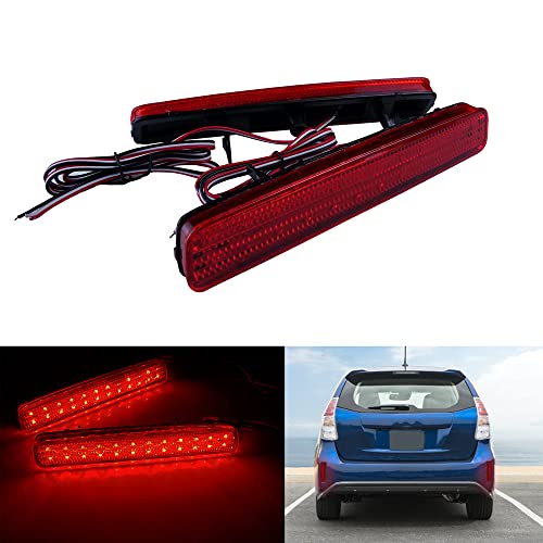 2 Peças Refletor De Pára Choques Traseiro Led Vermelho Luz De Freio Luz Traseira Para Toyota Prius V