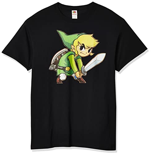 T-shirt vert Zelda Nintendo confortable taille Large coupe homme