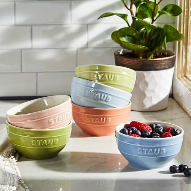 STAUB Ceramic 6-pc 12.8 oz. Small Universal Bowls in Macaron Pastel Colors