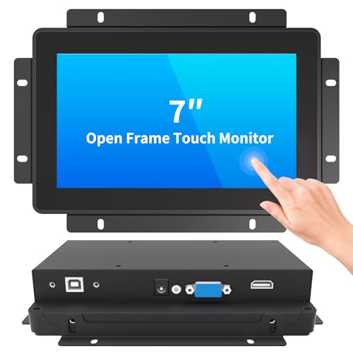 Image of 7 Inch Open Frame Touch Monitor, PCAP 10-Point Touch Industrial Touchscreen Monitor, with HDMI /VGA Interface, Active Matrix TFT LCD,LED Backlight, with VESA Mount