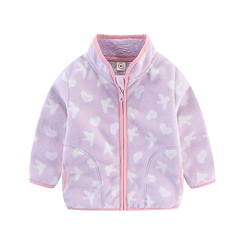 Toddler Boys Girls Fleece Jacket Coat Stand Collar Zipper Thick Warm Outerwear Velvet Plush Jackets for Fall Winter