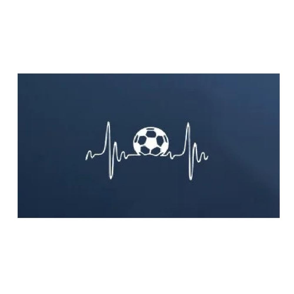 Soccer Ball Heartbeat Vinyl Decal Sticker for Cars Laptops Walls(White)