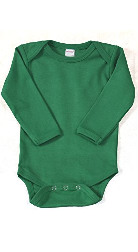 MONAG Unisex Baby Bodysuits, Long Sleeve Green Baby Bodysuit, 6-12M Kelly Green