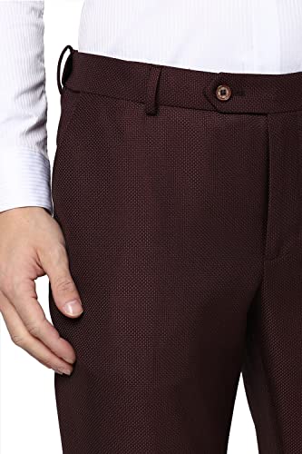 Image of Peter England Polyester Blend Men Brown Three Piece Suit Business Vest