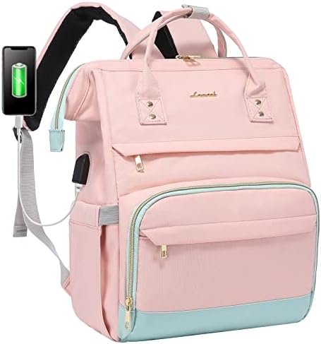 LOVEVOOK Laptop Backpack Women 15.6 inch, Waterproof Backpack Womens Lightweight Laptop Bag Rucksack Work Bags for Women with USB Port, School Computer College Bag
