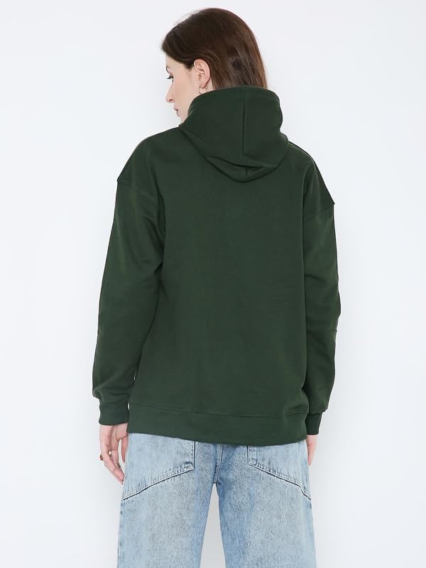 Image of BE SAVAGE Women's Solid Full Sleeves Cotton Hoodie