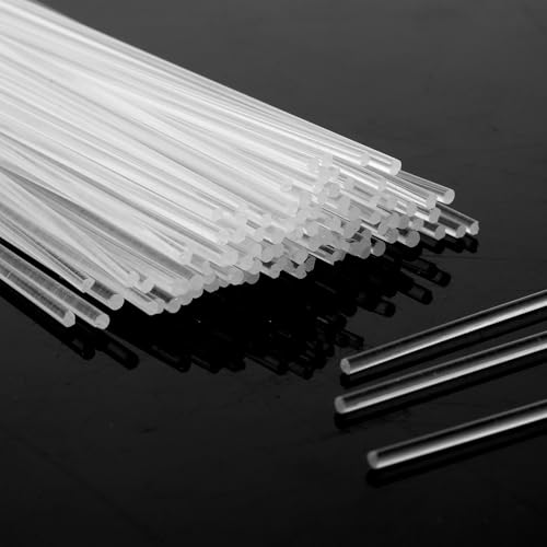 100 Pcs Cake Topper Sticks 12 Inch Clear Acrylic Rod 2 mm Diameter Clear Acrylic Dowel Rods Round Plastic Rods Acrylics Plant Stakes for Party Decorations DIY Handwork Gardening Crafts