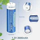 16-Pack Rechargeable AA Batteries, 2600 mAh NiMH, High Capacity 1.2 Volt, Rechargeable Household Battery AA Double A Low Self-Discharge - Image 6