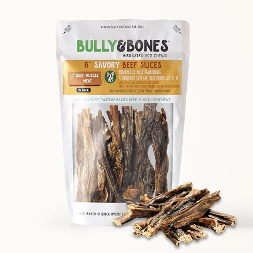 Bully & Bones 6 Inch Savory Beef Jerky Slices (15