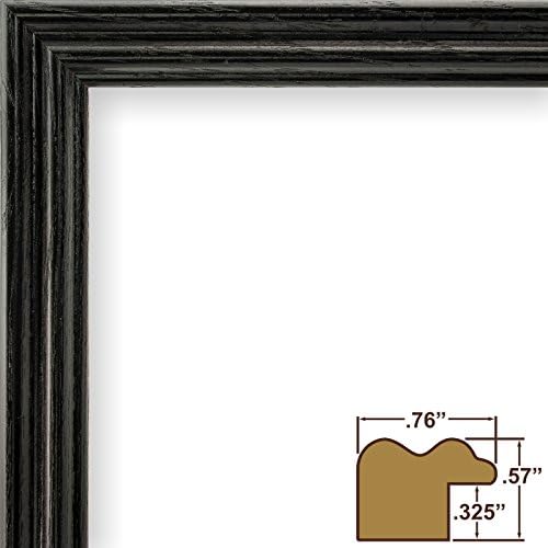 Craig Frames 200ASHBK 18 by 36-Inch Picture Frame, Wood Grain Finish, 0.75-Inch Wide, Black
