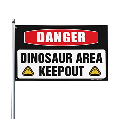 Drapeau dinosaure humour pour decoration de patio exterieur et chambre etudiant