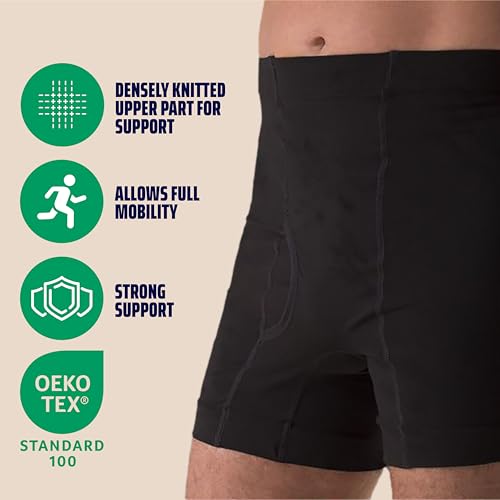 Regular Male Boxer Low for Medium Ostomy and Hernia Support (Black, S) | Seamless Ostomy & Hernia Briefs for Men | Comfortable Ostomy & Hernia Support Underwear | Colostomy Support Garment2