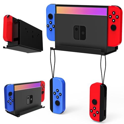 Switch Wall Mount,Wall Mount for Nintendo Switch and Switch OLED, Wall Mount Kit Switch Mounting Bracket,Safely Store Your Switch Console