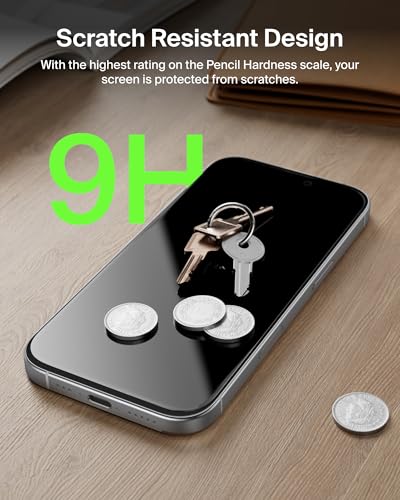 Image of Belkin EZ Align iPhone 17 Pro Tempered Glass Screen Protector Guard, InvisiGlass Anti-Reflective Screen Protector, Scratch-Resistant