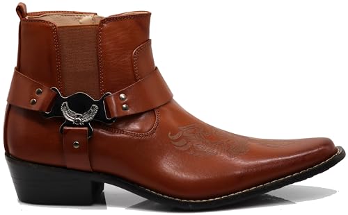 Enzo Romeo WT10 Men's Western Cowboy Motorcycle Ankle Boots2