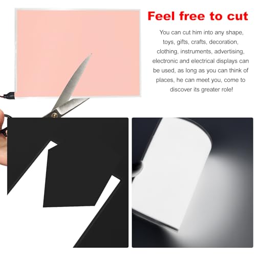 Image of El Panel Backlight 8.2 x 5.9 Inches Electroluminescent El Sheet Panel Light Diy El Cuttable Backlight Paper Lamplamp Sheet Neon for Cosplay Party Decoration Luminous Piece (pink)