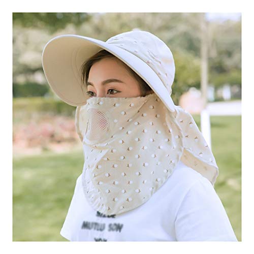 JDkilp Desmontable Sombrero De Sol con,Gorra Al Aire Libre De Protección Solar Visera Pesca Sombrero (Color : Beige and Beige, Size : XL) Cover