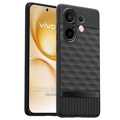 Image of amazon basics TPU Soft Back Cover for Vivo X200 FE 5G | Full Camera Protection | Flexible Shockproof Back Case for Vivo X200 FE 5G (Black)