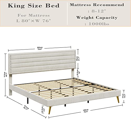 LIKIMIO-King-Size-Bed-Frame-Upholstered-Platform-Bed-King-with-Headboard-Heavy-Strong-MetalWood-Supports-Easy-Assembly-Noise-Free-No-Box-Spring-Needed-Beige