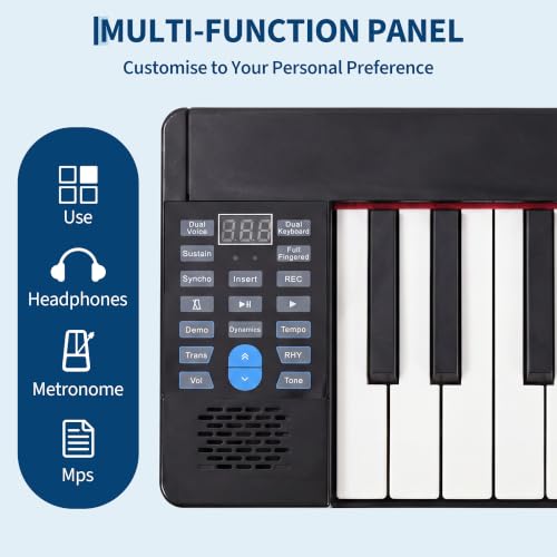 Image of Garvee 61 Keys Folding Piano Keyboard, Portable Digital Piano for Beginners